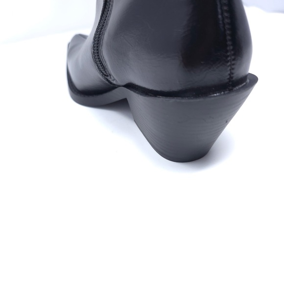 Wild Pair Luelap Boots Black Faux Leather Western Knee High - Picture 8 of 11